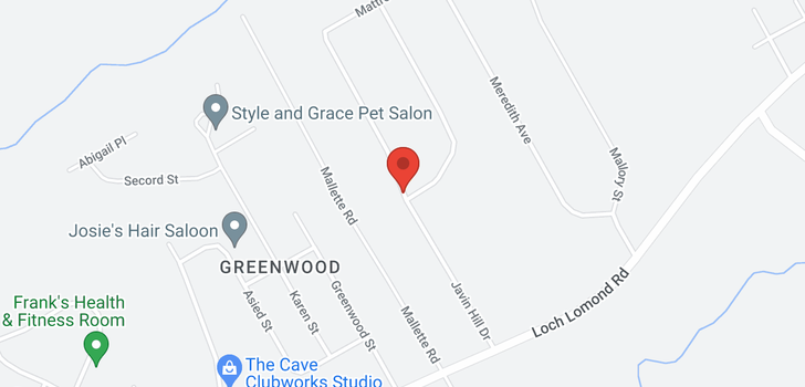 map of - Javin Hill Drive